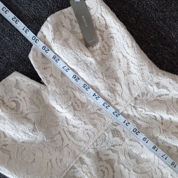 🆕️ 🍾J. Crew🍾 - Champagne "Leavers Lace" Strapless Cathleen Sheath Dress - Picture 12 of 12